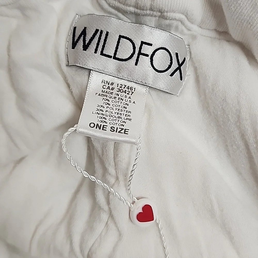 Wildfox White Graphic Cotton Blend Large Backpack. Beach Dance Gym Casual